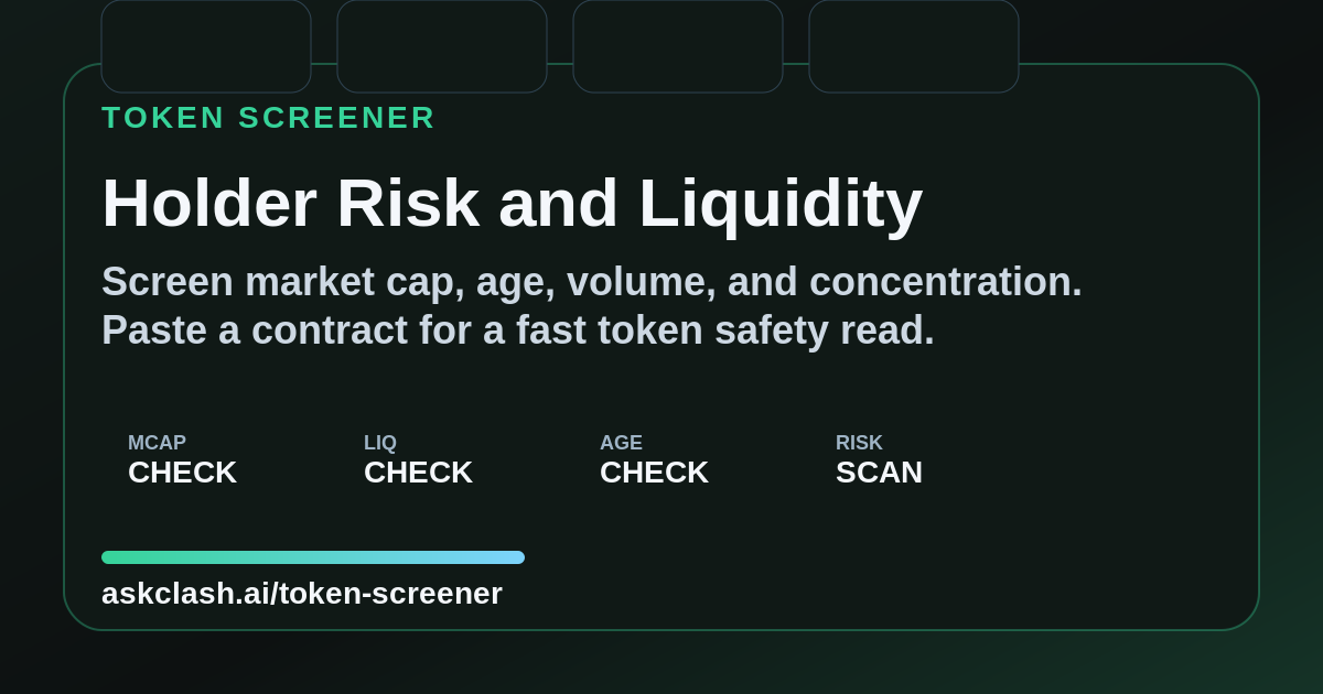Individual Risk Token Token Screener for Rug-Pull Risk, Holder Maps, Liquidity, and Contract ...